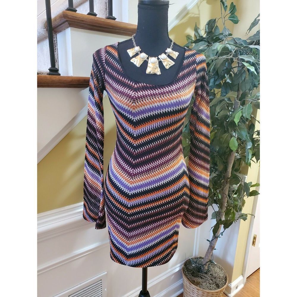 NWT Noble U Women Chevron Casual Dress S